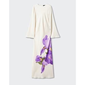 MANGO Floral Print Maxi Dress NWT | White & Purple Long Dress